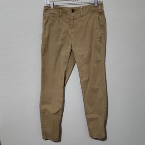 American Eagle Mens Khaki Chino Pants tan size 28 legenth meaurments 30